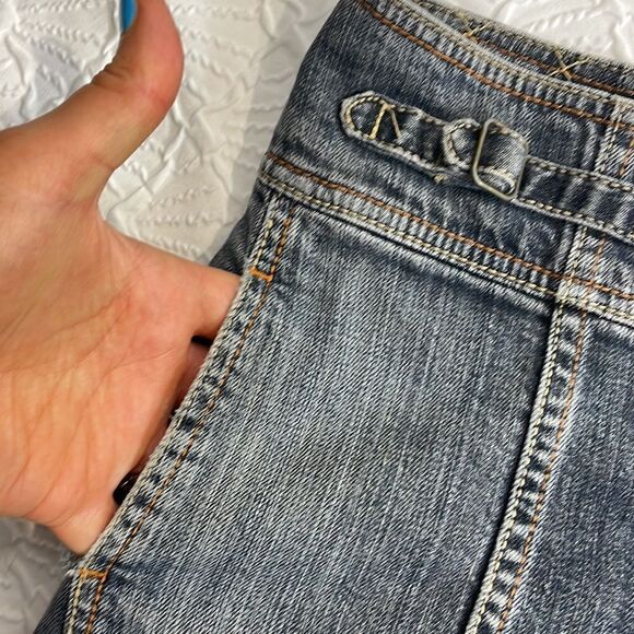 Gap Jean Mini Skirt Front Snap Closure Size 2 - Picture 6 of 8